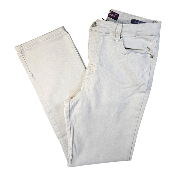 Gloria Vanderbilt Amanda Straight Leg Beige High-Rise Jean Tall Size 12 - Picture 1 of 8